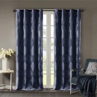 Gracie Mills Bentley Ogee Knitted Jacquard Total Blackout Curtain Panel - 50x84