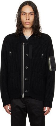 Black Zip Cardigan-AA