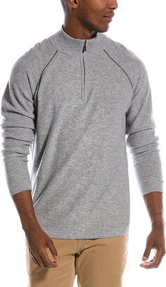 Contrast Piped Cashmere Mock Sweater-AC