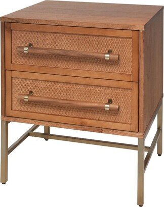 Hopper Studio Sophia Acacia Wood 2-Drawer Nightstand