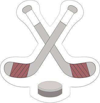 Hockey Sticks With Puck Cookie Cutter