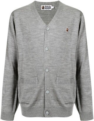 Ape patch knitted cardigan