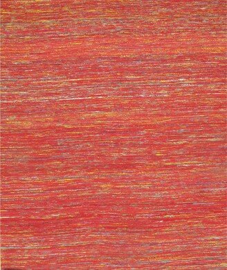 canvellollc Red Flat-weave Tufted Sari Silk - 6' X 9' - 9' X 12' - 9' x 6'