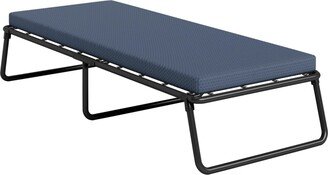 Nautica Home Nautica Folding Foldaway Extra Portable Guest Bed Cot with Gel Lux Foam Mattress-Twin