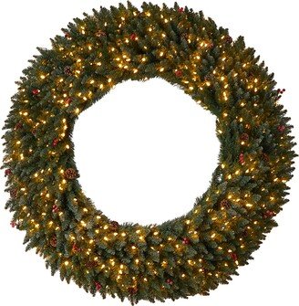 5ft. Large Flocked Artificial Christmas Wreath with Pinecones