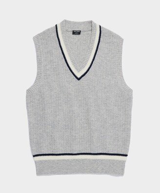 Lambswool Cricket Sweater Vest in Silver Grey