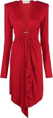 Drape-Detail Midi Dress