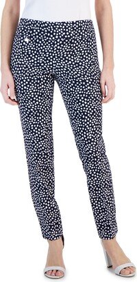 Petite Printed Pull-On Pants, Created for Macy's