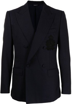 Peak-Lapel Double-Breasted Blazer-AE