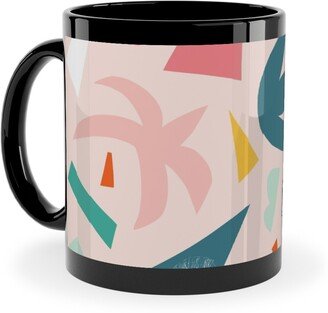 Mugs: Summer Vibes Collage Ceramic Mug, Black, 11Oz, Pink