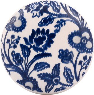 Blue Floral Ceramic Cabinet Knob