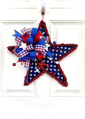 Patriotic Door Hanger For 4Th Of July, Star Hanger, July Hangers, Decor