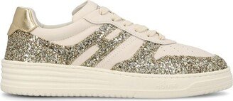 Glitter-Embellished Low-Top Sneakers