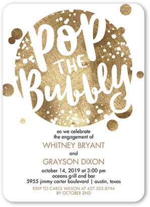 Engagement Party Invitations: Bubbly Affair Engagement Party Invitation, Brown, 5X7, Standard Smooth Cardstock, Rounded