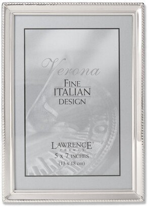 Polished Silver Plate Picture Frame - Bead Border Design - 5