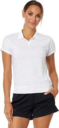 Go-To Printed Polo Shirt (White Melange) Women's Clothing