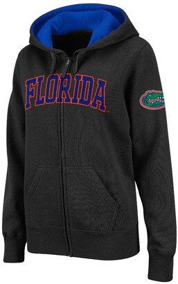 Women's Stadium Athletic Black Florida Gators Arched Name Full-Zip Hoodie