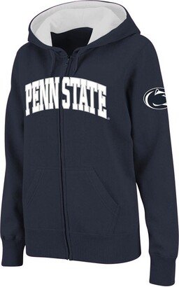 Women's Navy Penn State Nittany Lions Arched Name Full-Zip Hoodie