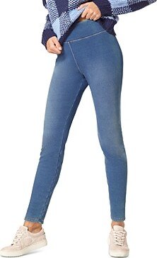 High Rise Plush Lined Denim Leggings