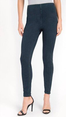 Noho Denim Zip Legging In Mid Wash