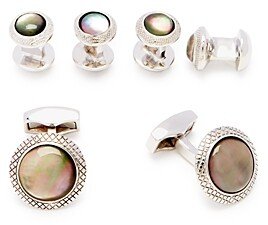 Mother-of-Pearl Cufflinks & Stud Set