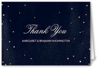 Wedding Thank You Cards: Elegant Sky Thank You Card, Blue, 3X5, Matte, Folded Smooth Cardstock