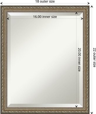 Beveled Wood Bathroom Wall Mirror - Parisian Silver Frame