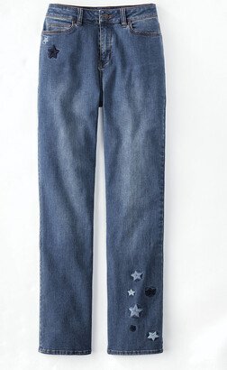 Women's The Creek Star Straight Leg Jeans - Seascape Wash - 6P - Petite Size