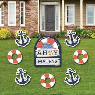 Big Dot Of Happiness Ahoy - Nautical - Outdoor Lawn Decor - Baby Shower or Birthday Yard Signs - 8 ct