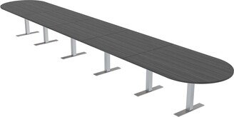 Skutchi Designs, Inc. 22 Person Modular Racetrack Boardroom Table Metal T Bases Power Units