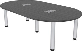 Skutchi Designs, Inc. 7 Foot Racetrack Conference Room Table Power And Data Silver Post Legs