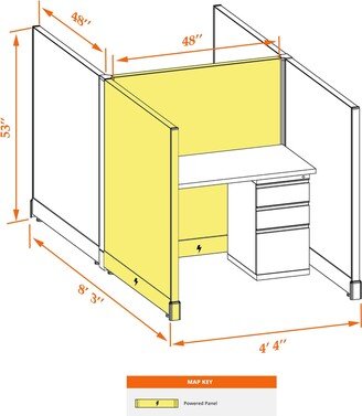 cubicles.com Cubicle Station 53H 2pack Cluster Powered