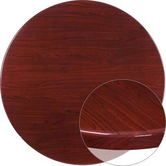 48'' Round High-Gloss Resin Table Top with 2'' Thick Drop-Lip - 48