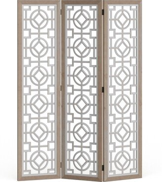 Studio 350 White Wood Farmhouse Room Divider Screen 72 x 54 x 1 - 54 x 72