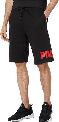 Big Fleece Logo 10 Shorts (Cotton Black/High-Risk Red) Men's Clothing