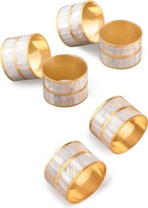 Gauri Kohli Primrose White Pearl Napkin Rings, Set of 6