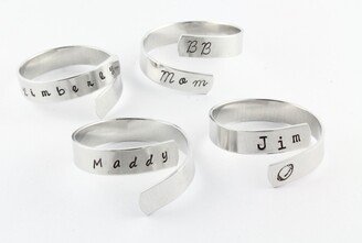 Easter Napkin Rings - Set Of 4 Personalized Family Housewarming Gift Hostess Silver