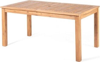 Nestor Acacia Wood Rectangle Expandable Dining Table - Natural