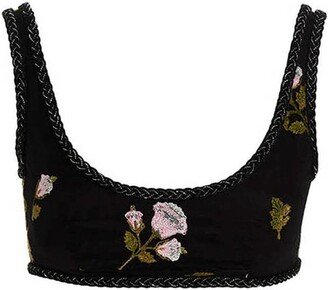 Floral Embroidered Cropped Top