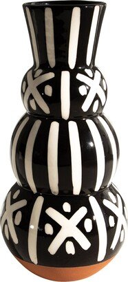 BOUCHRA BOUDOUA Bogolan Vase No. 3 - Sanu Vase Black