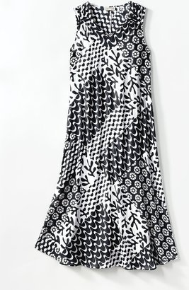 Women's Paseo Patch Print Dress - Black/White - PS - Petite Size