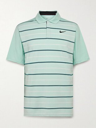 Nike Golf + Tiger Woods Logo-Print Striped Dri-FIT Golf Shirt