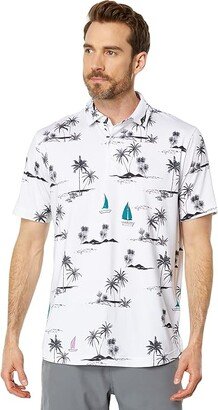 Golf Cloudspun Low Tide Polo (Bright White Black) Men's Clothing