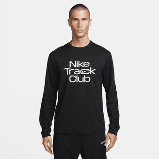 Men's Track Club Dri-FIT Hyverse Long-Sleeve Running Top in Black