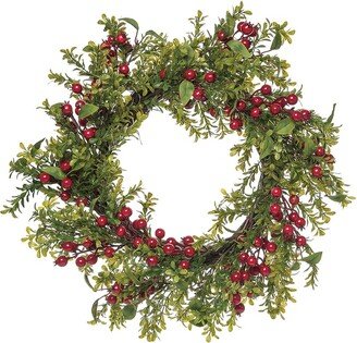 Artificial 24In Multicolored Christmas Merry Berry Wreath