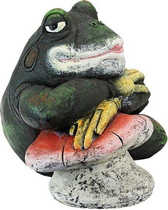 Bert The Frog Garden Toad Statue - Multicolored