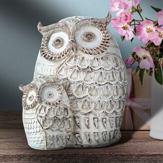 Resin 'Carved' Owl With Baby 5