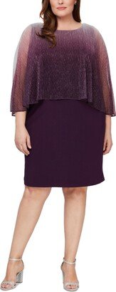 Plus Size Ombre-Overlay Sheath Dress