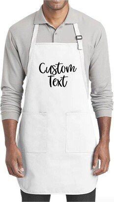 Custom Apron, Personalized Apron For Men & Women, Logo Print Text, Name Or Birthday Gift, Chef Gift