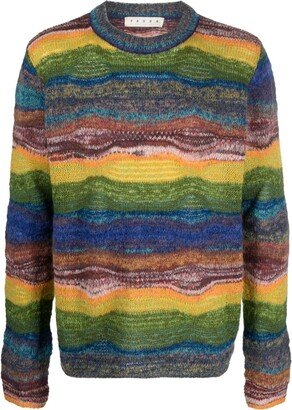 Intarsia-Knit Ribbed-Trim Jumper